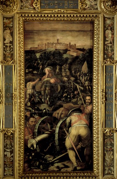 Die Eroberung von Monteriggioni von der Decke des Salone dei Cinquecento, 1565 von Giorgio Vasari